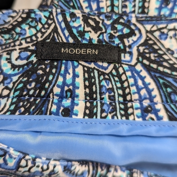 TALBOTS PETITES MODERN FIT Cotton Stretch Capri Pants Paisley Size 6 Petite - Picture 3 of 10